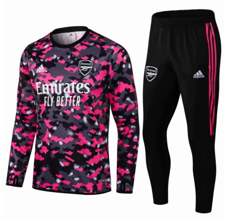 2021/22 Arsenal Pink Red Training Kits Sweat Shirt with Pants